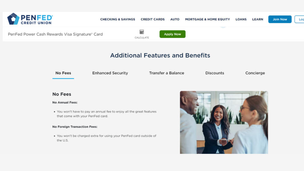 PenFed Power Cash Rewards Visa Signature® Card website