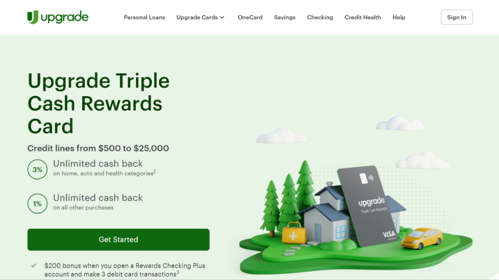 Upgrade Triple Cash Rewards Visa® website