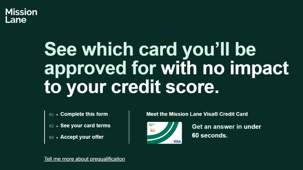 Mission Lane Visa® Credit Card website