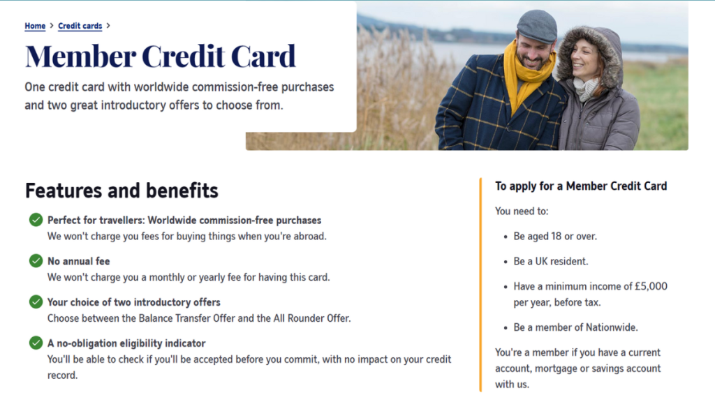 Nationwide Member Credit Card website