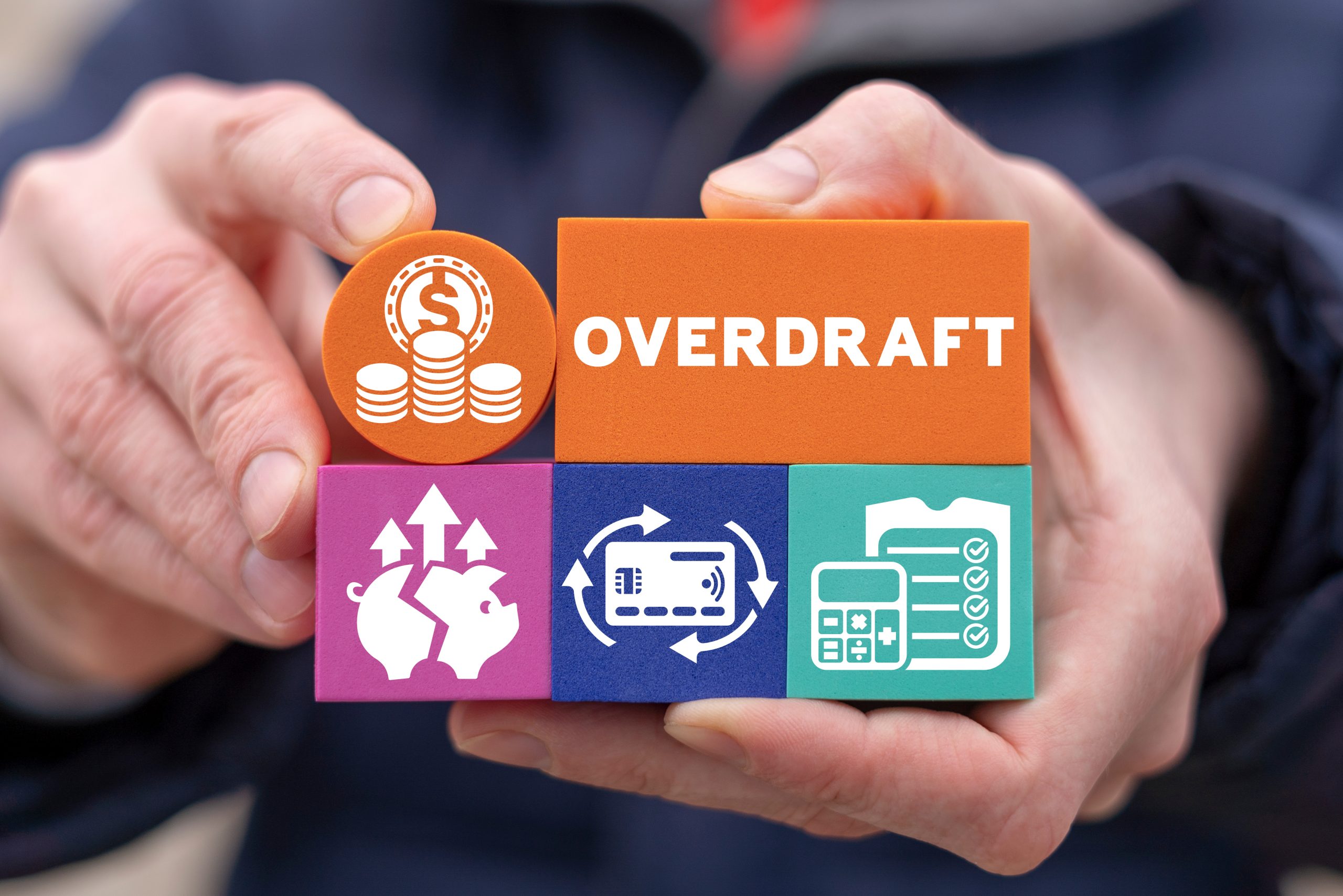 Concept of Overdraft. Over draft bookkeeping finance business.